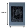 Linoleumdruck Blau Sansevieria am Fenster I - Format A4 - Pflanzen und Kunst