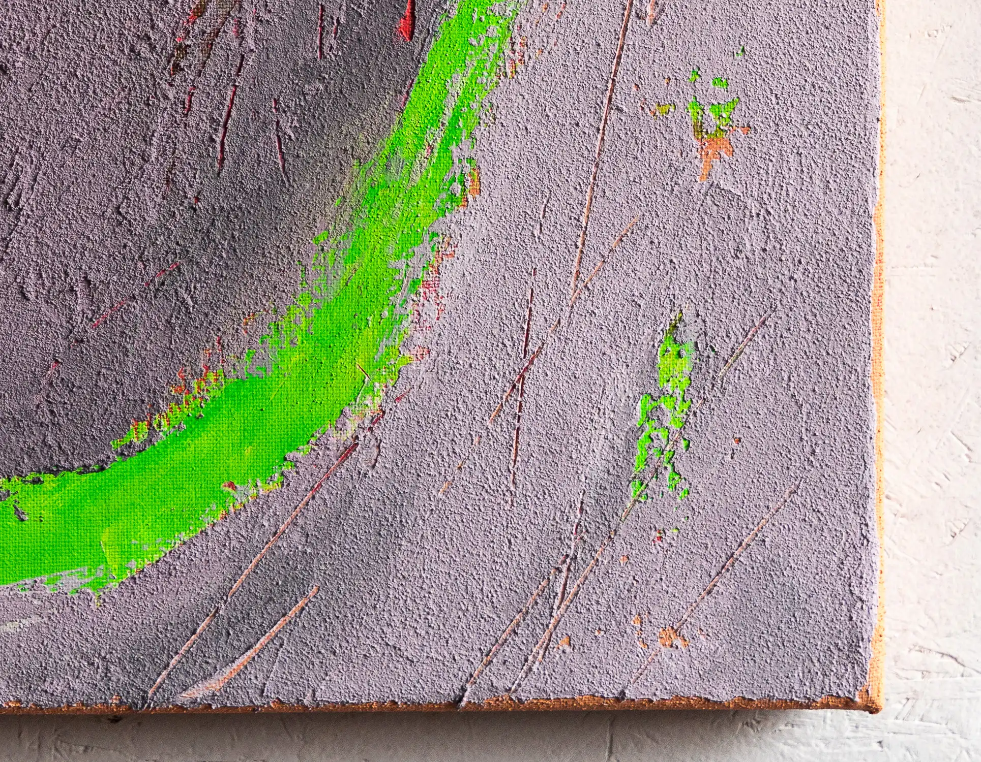 Body Continent V Grau und Grün – Abstrakte Acrylmalerei von Maria Rapela.