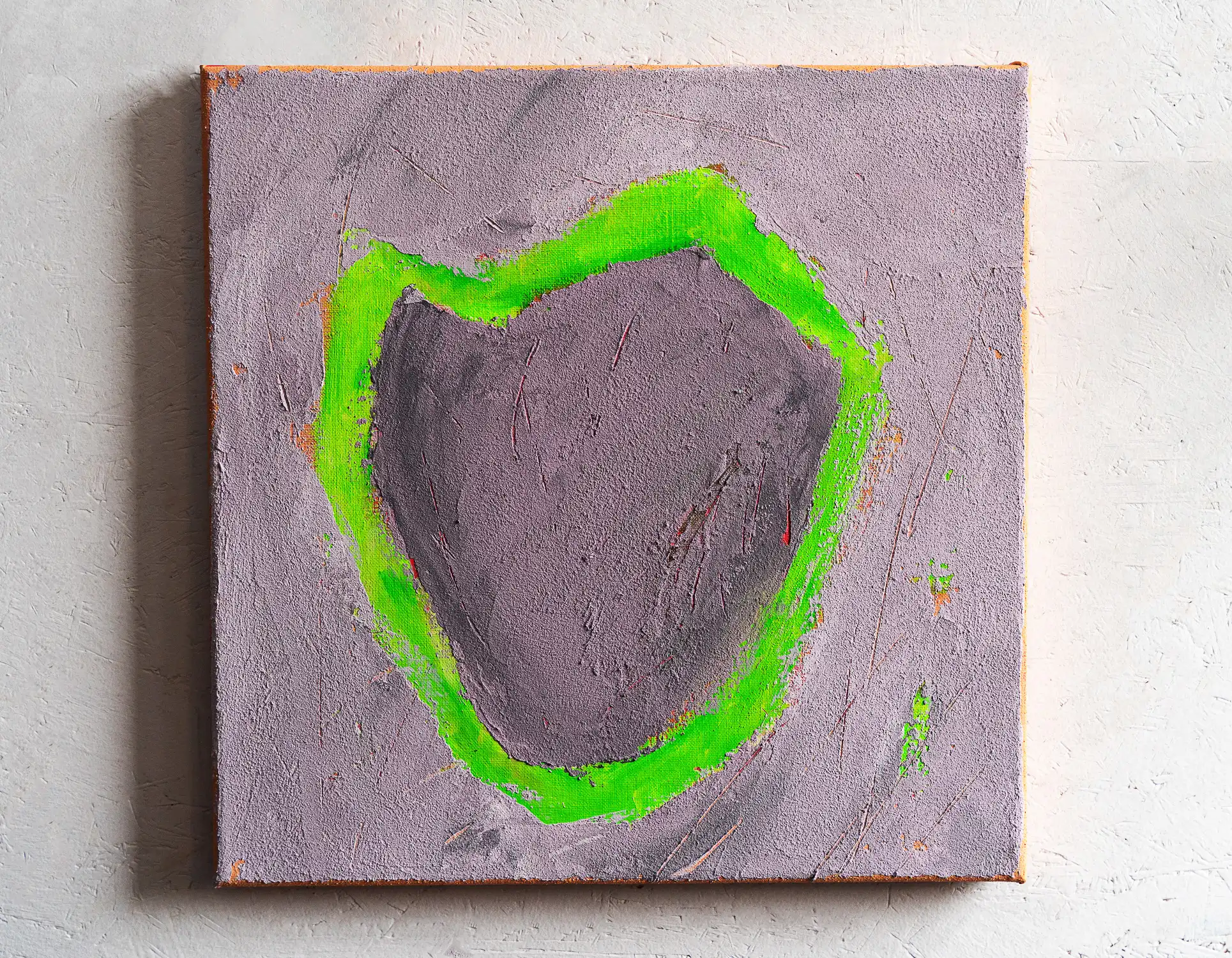 Body Continent V Grau und Grün – Abstrakte Acrylmalerei von Maria Rapela.