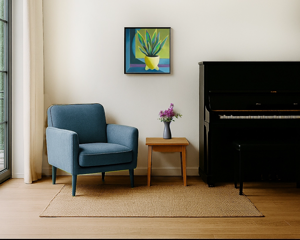 Sansevieria mit gelbem Himmel